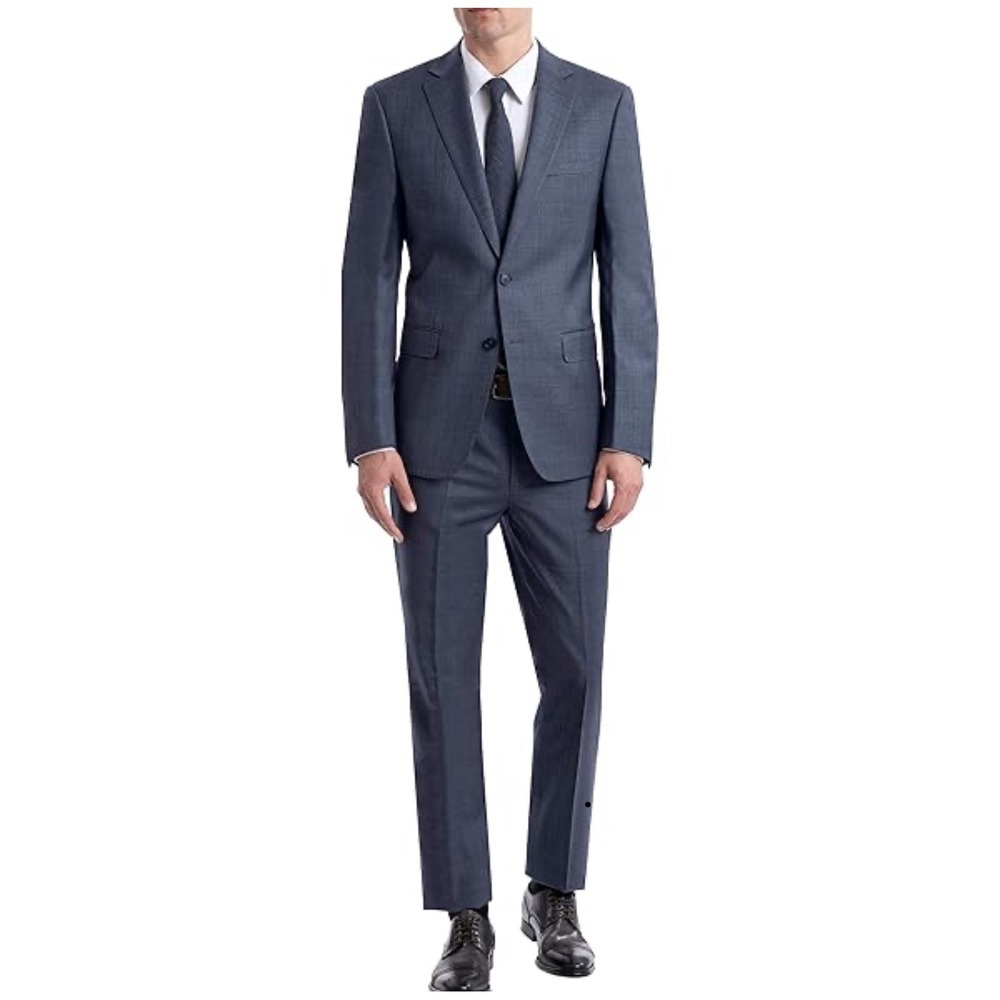 Calvin Klein Mabry Charcoal Wool Suit 40 Reg 33W Jacket Pants Set 38 R‎